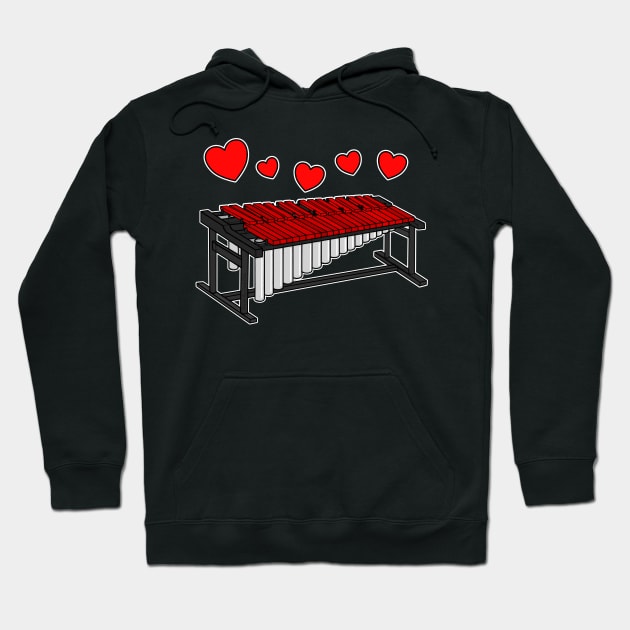 Valentines Marimba Marimbist Wedding Musician Hoodie by doodlerob